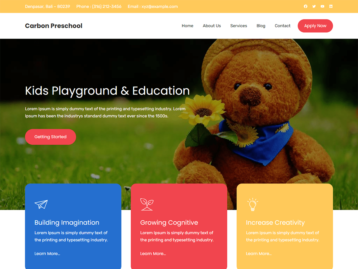 Carbon Preschool theme screenshot