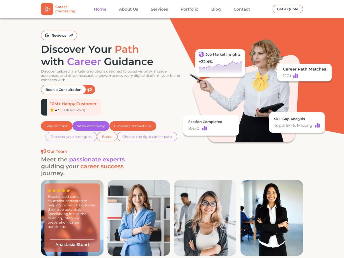 Career Counseling theme screenshot