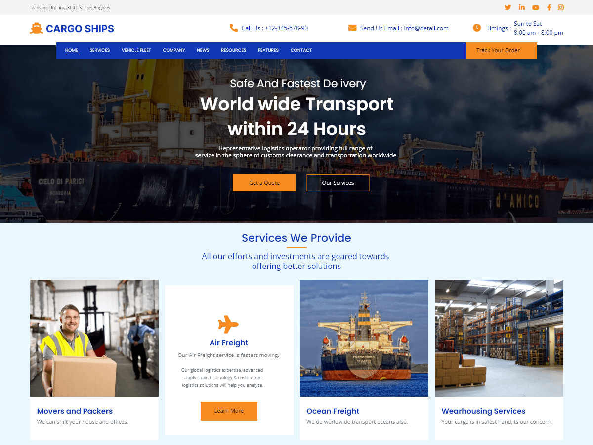 Cargo Ships theme screenshot