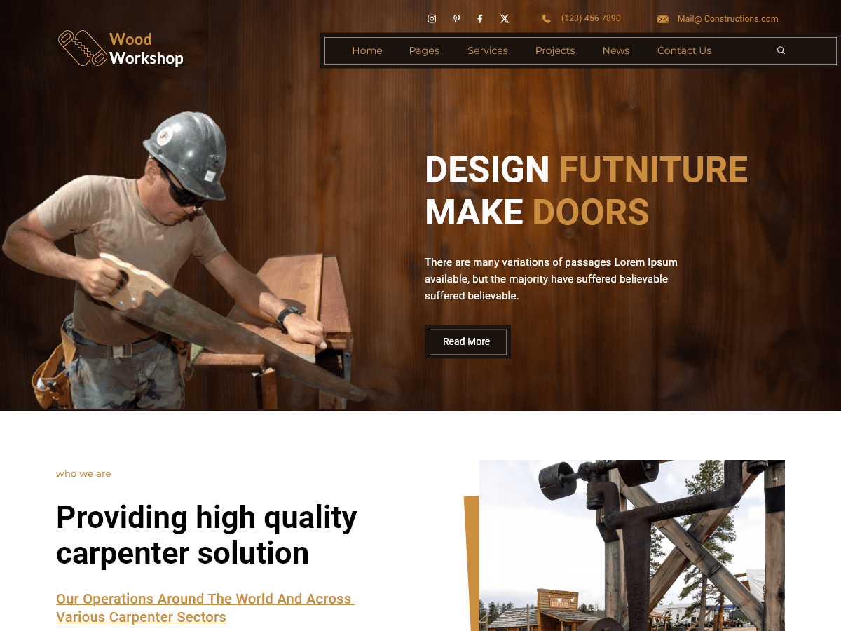 Carpenter Wood Works theme screenshot