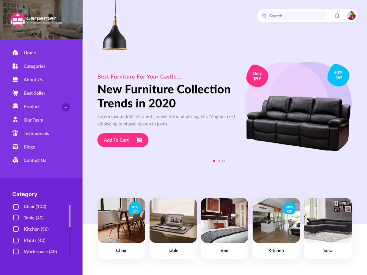 Carpenter Workshop theme screenshot