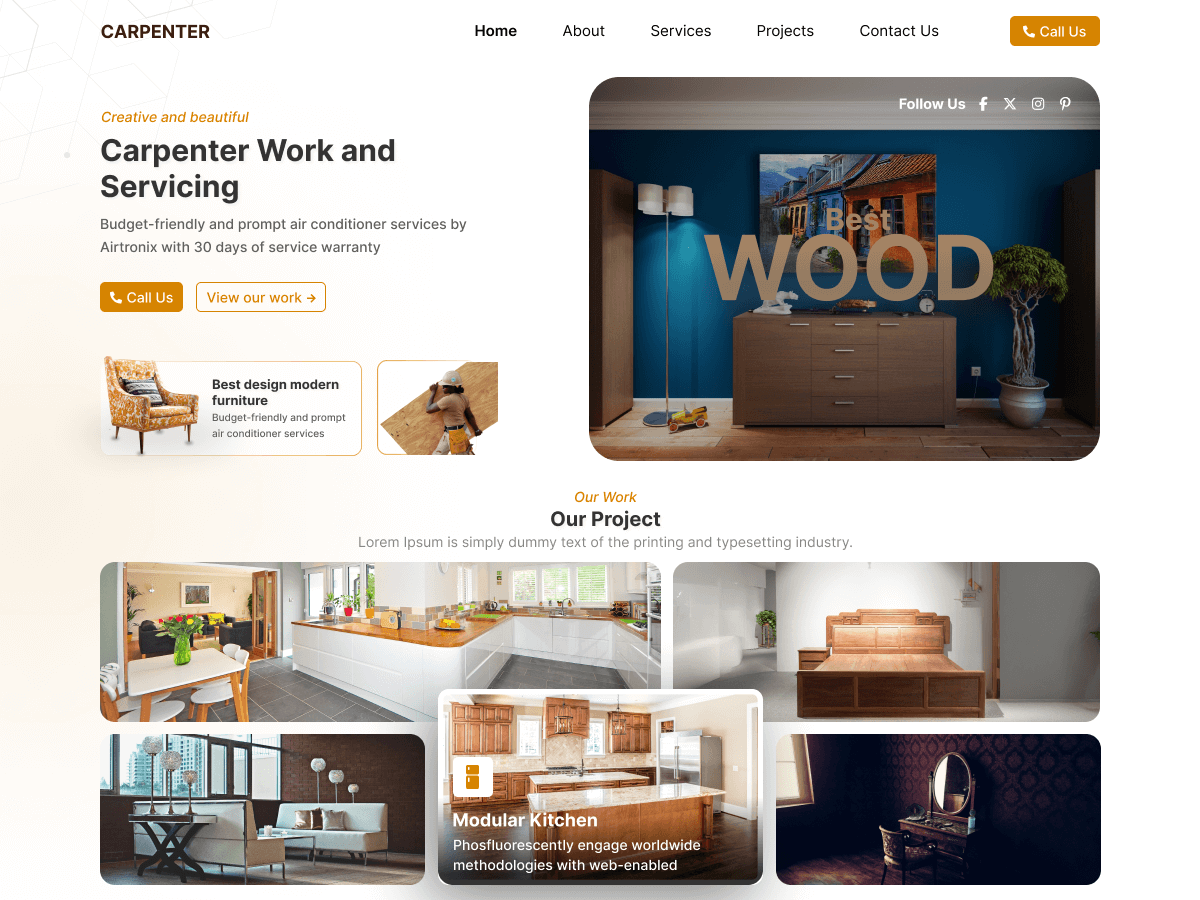 Carpentry Contractor theme screenshot