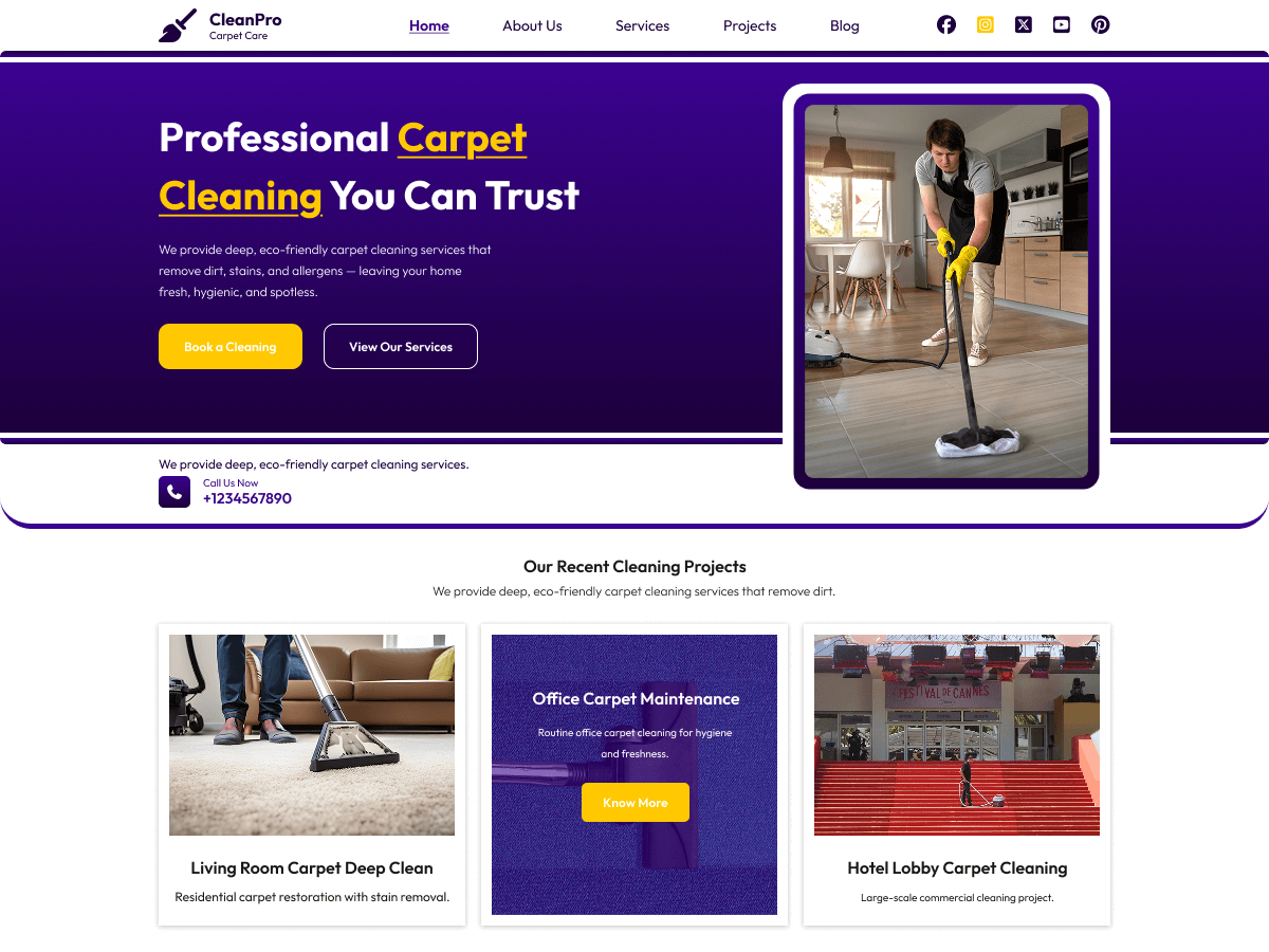 Carpet Washing theme screenshot
