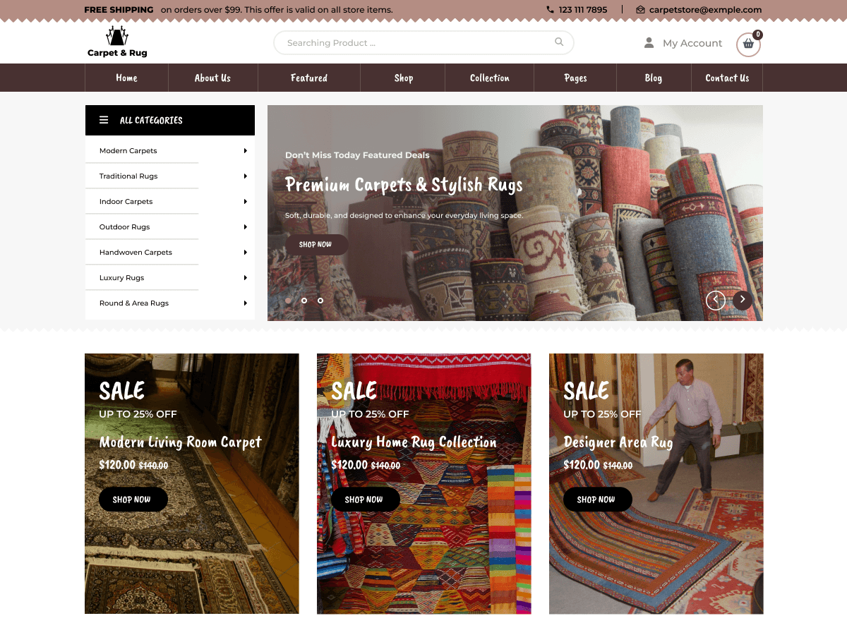 Carpets and Rugs theme screenshot