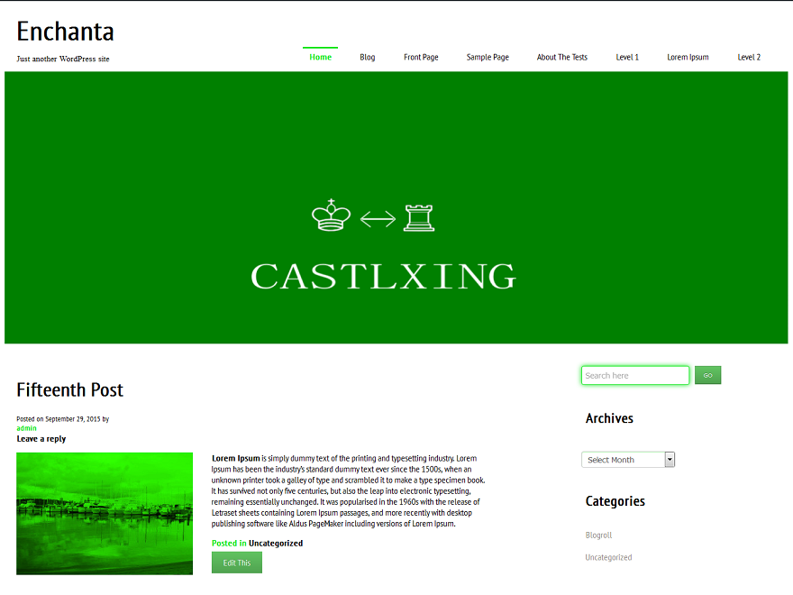 castlxing theme screenshot