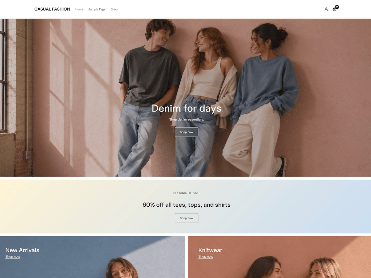 Casual Fashion Store theme screenshot