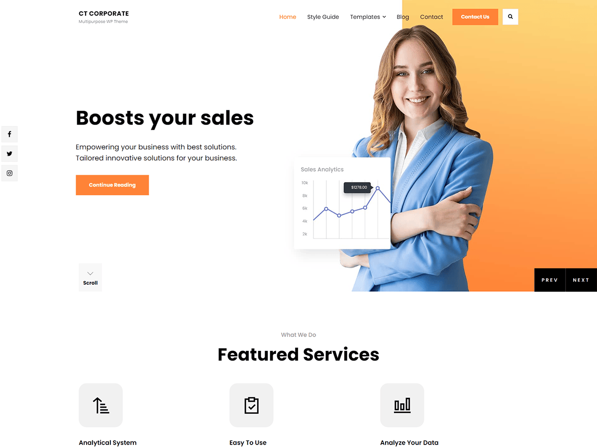 Catch Corporate theme screenshot