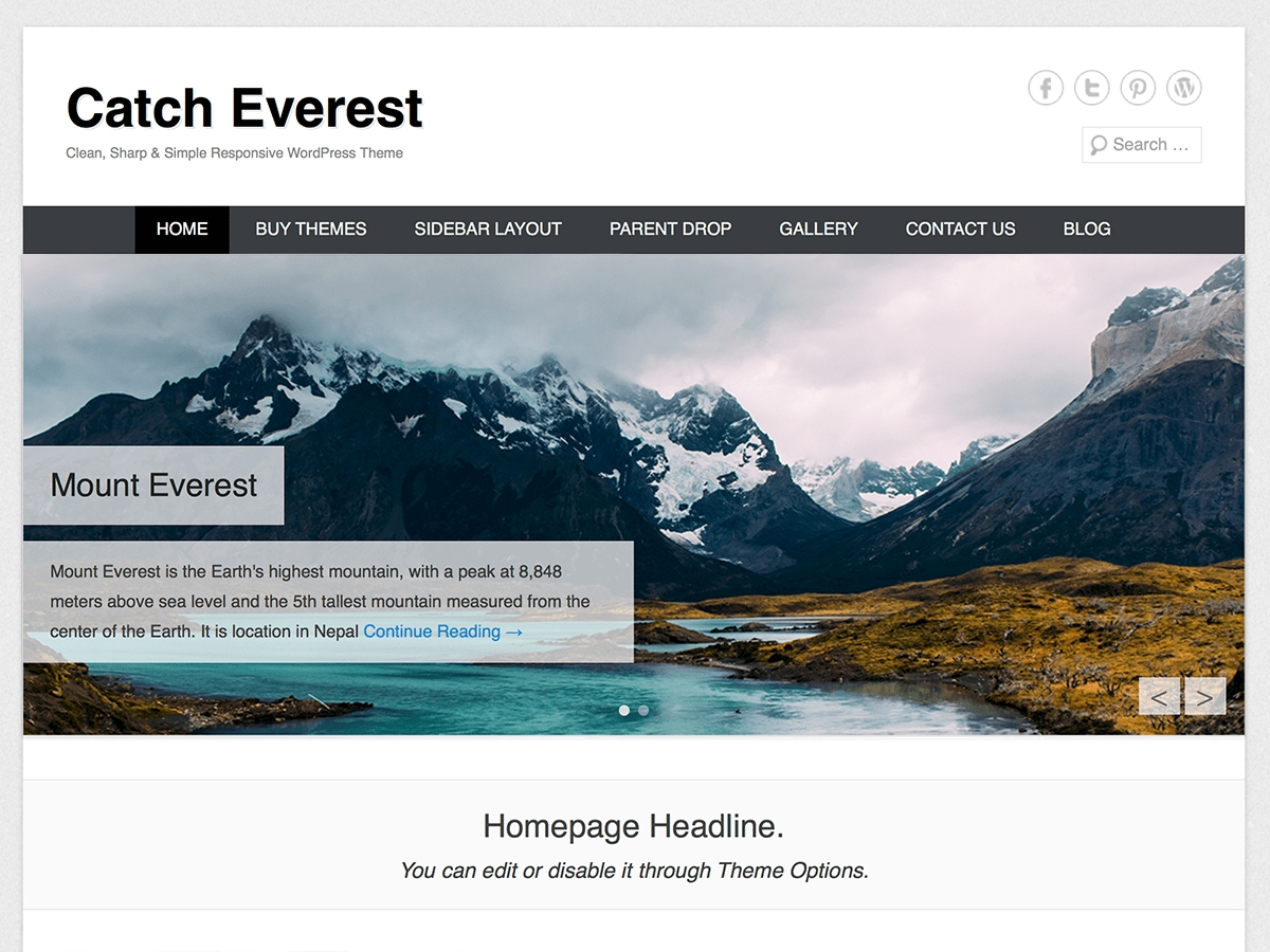 Catch Everest theme screenshot