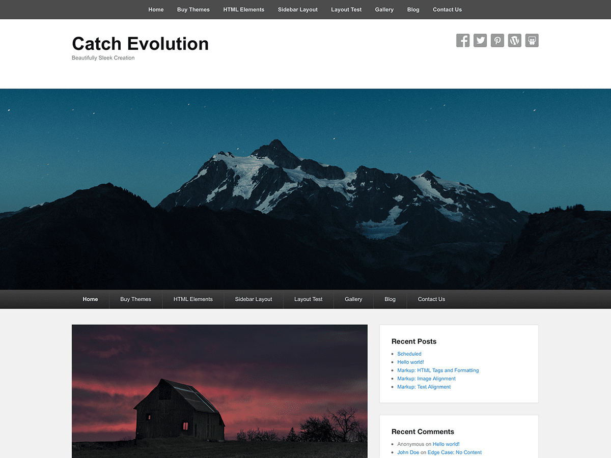Catch Evolution theme screenshot