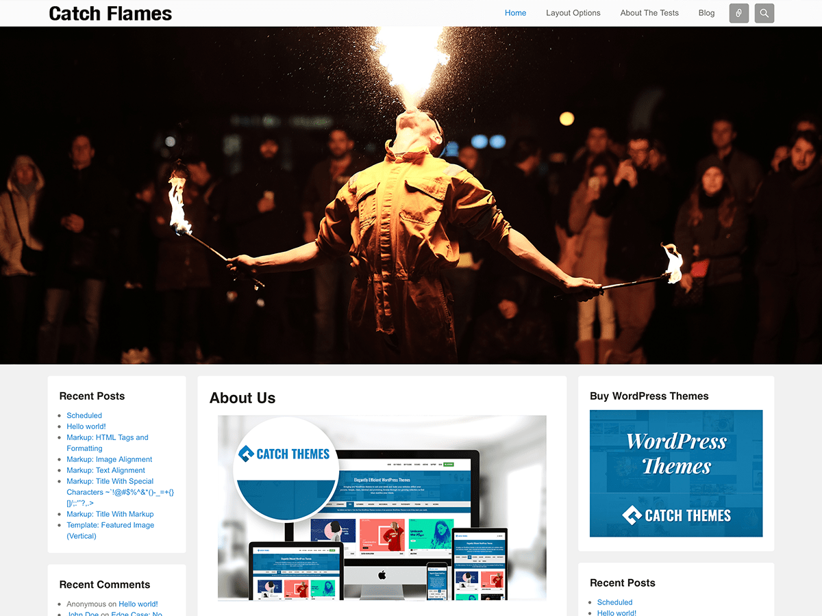 Catch Flames theme screenshot