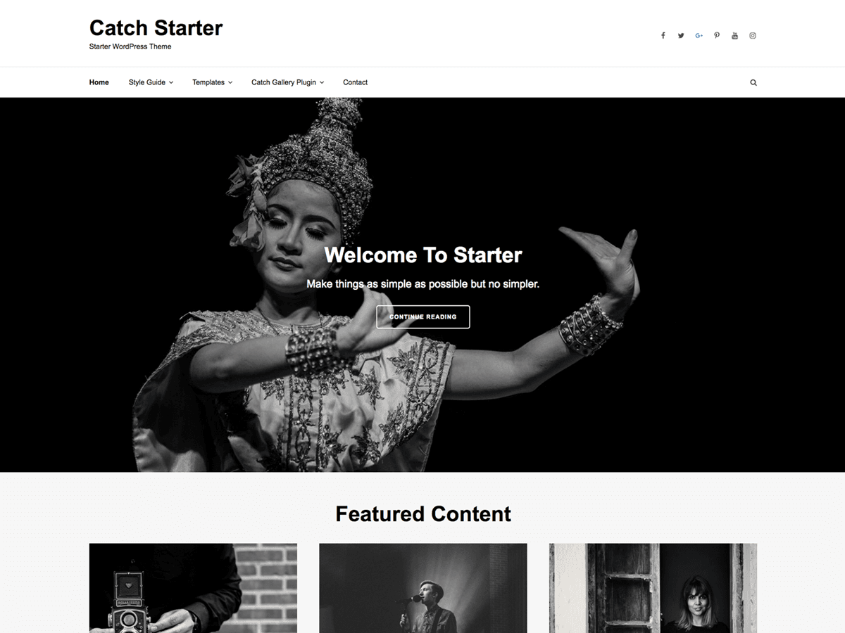 Catch Starter theme screenshot
