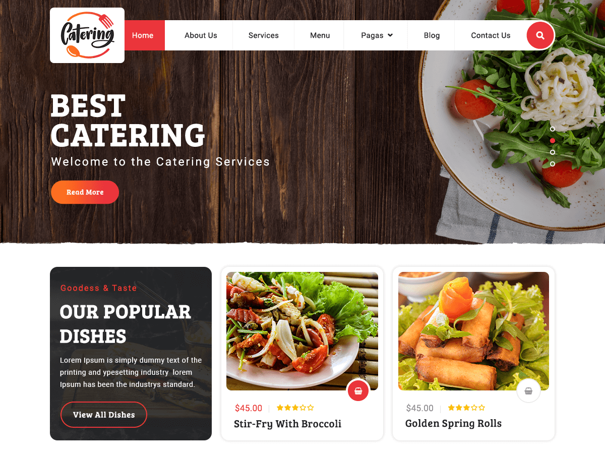 Catering Services theme screenshot