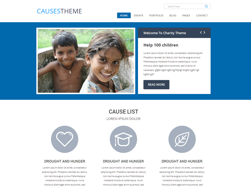 Causes theme screenshot