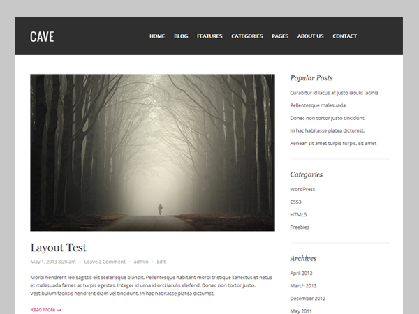 Cave theme screenshot