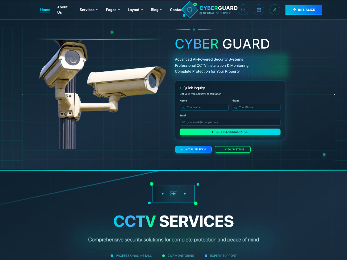 Cctv Security Camera theme screenshot