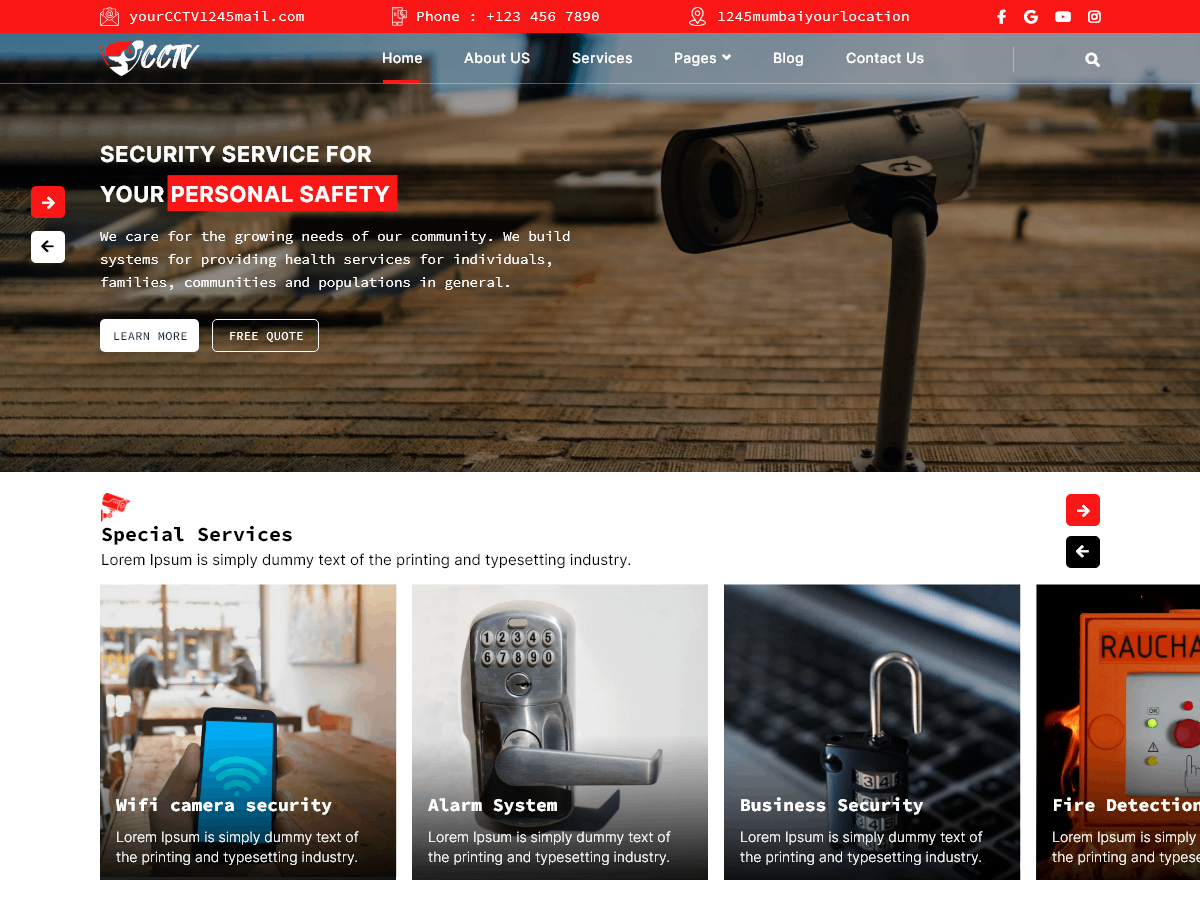 CCTV Security System theme screenshot