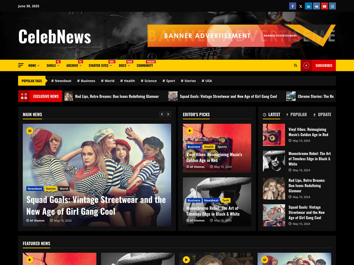 CelebNews theme screenshot