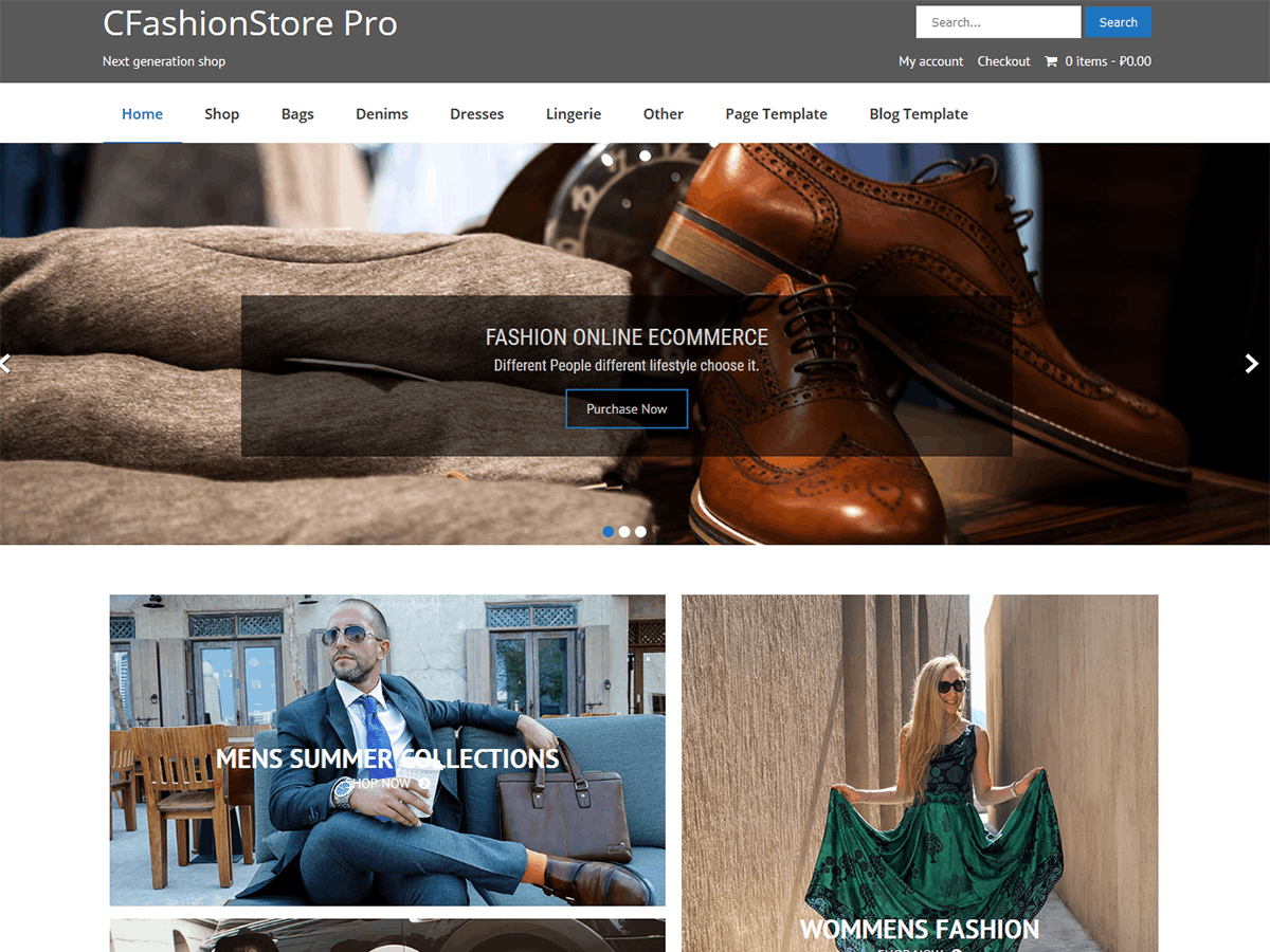 CFashionStore Lite theme screenshot