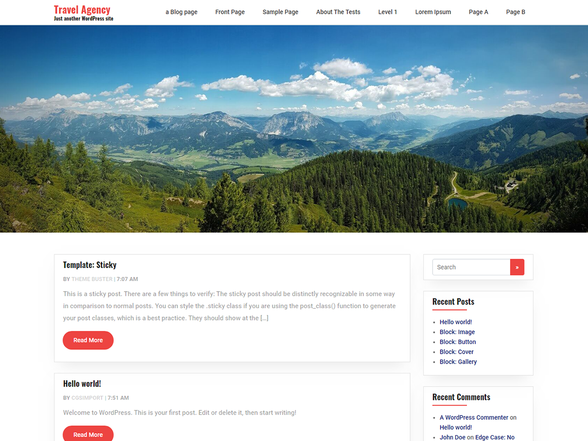CGS Travel Agency theme screenshot