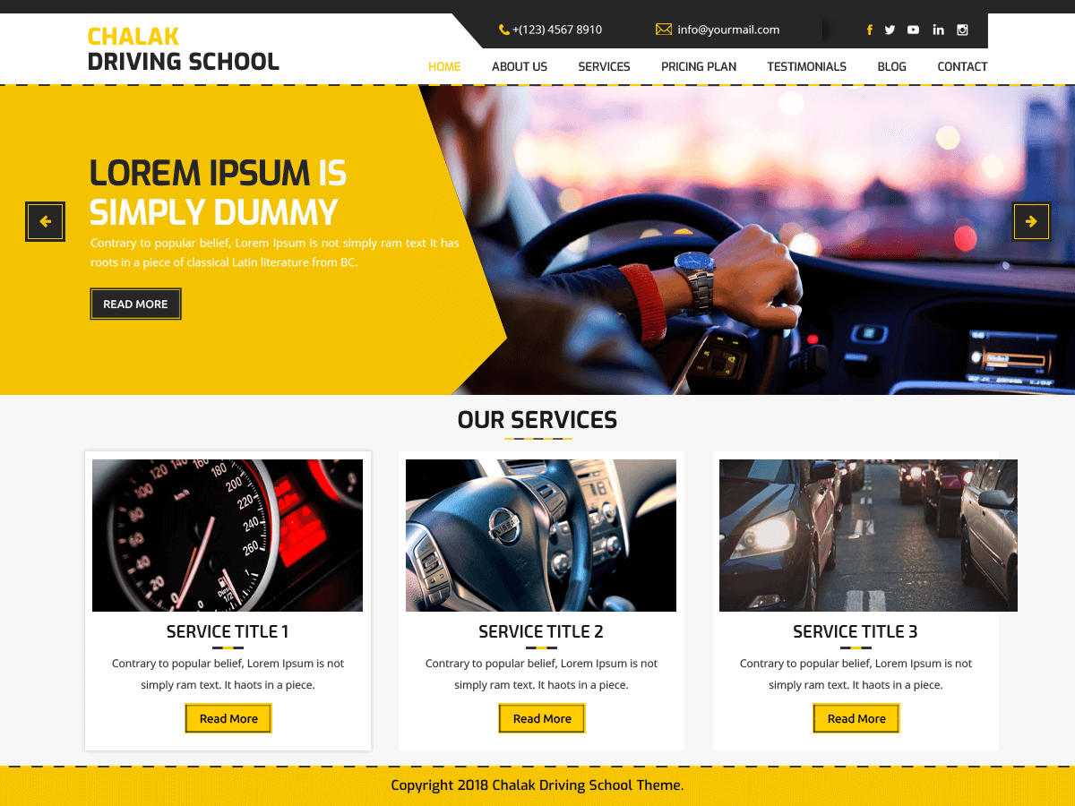 Chalak Driving School theme screenshot