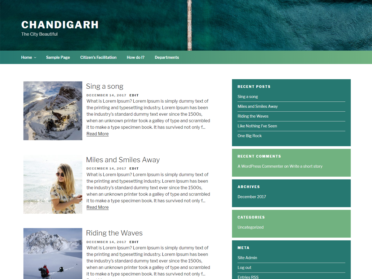 Chandigarh theme screenshot