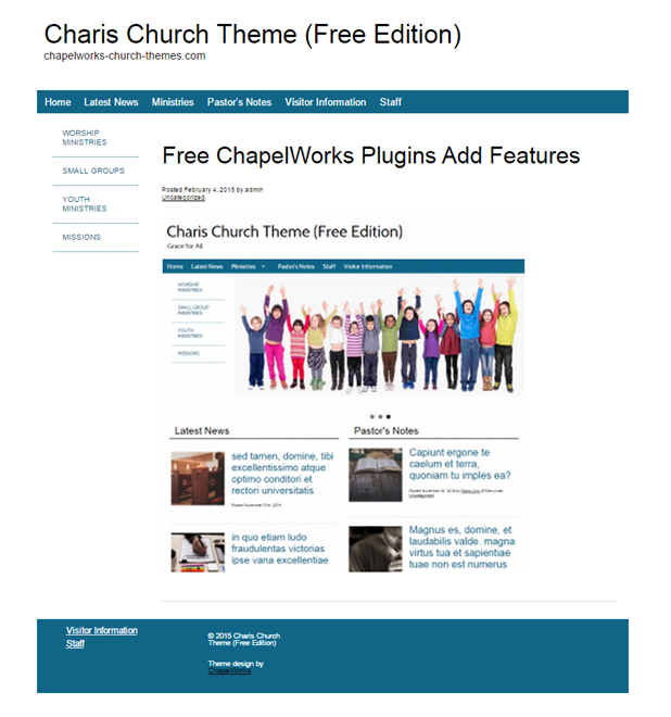 Charis Church theme screenshot