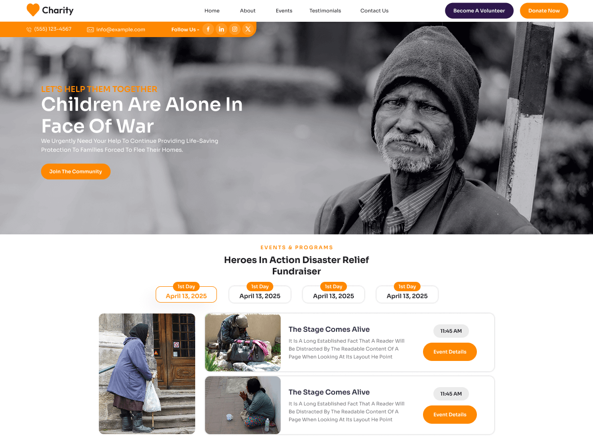 Charitable Funds theme screenshot