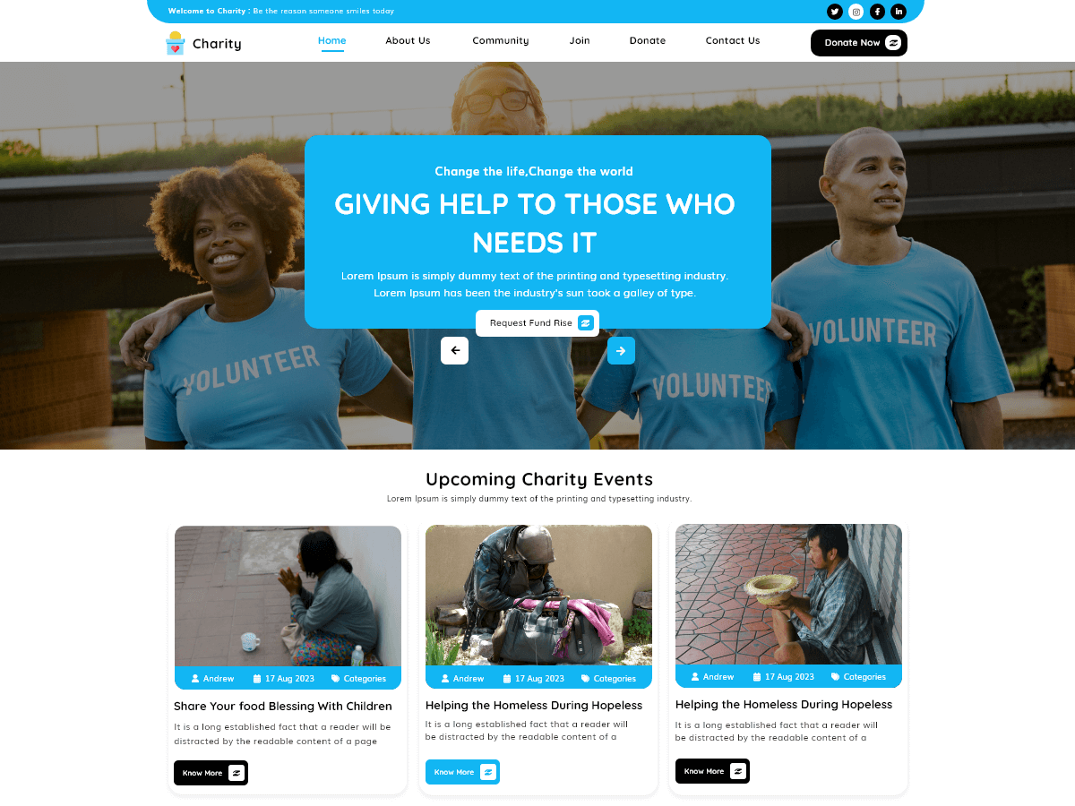 Charitable Trust theme screenshot