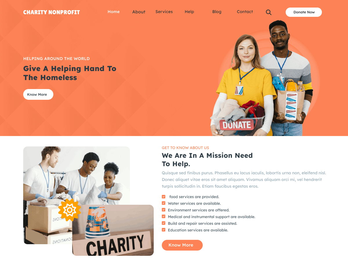 Charity Nonprofit theme screenshot