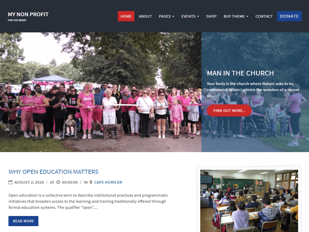 Charity Review theme screenshot