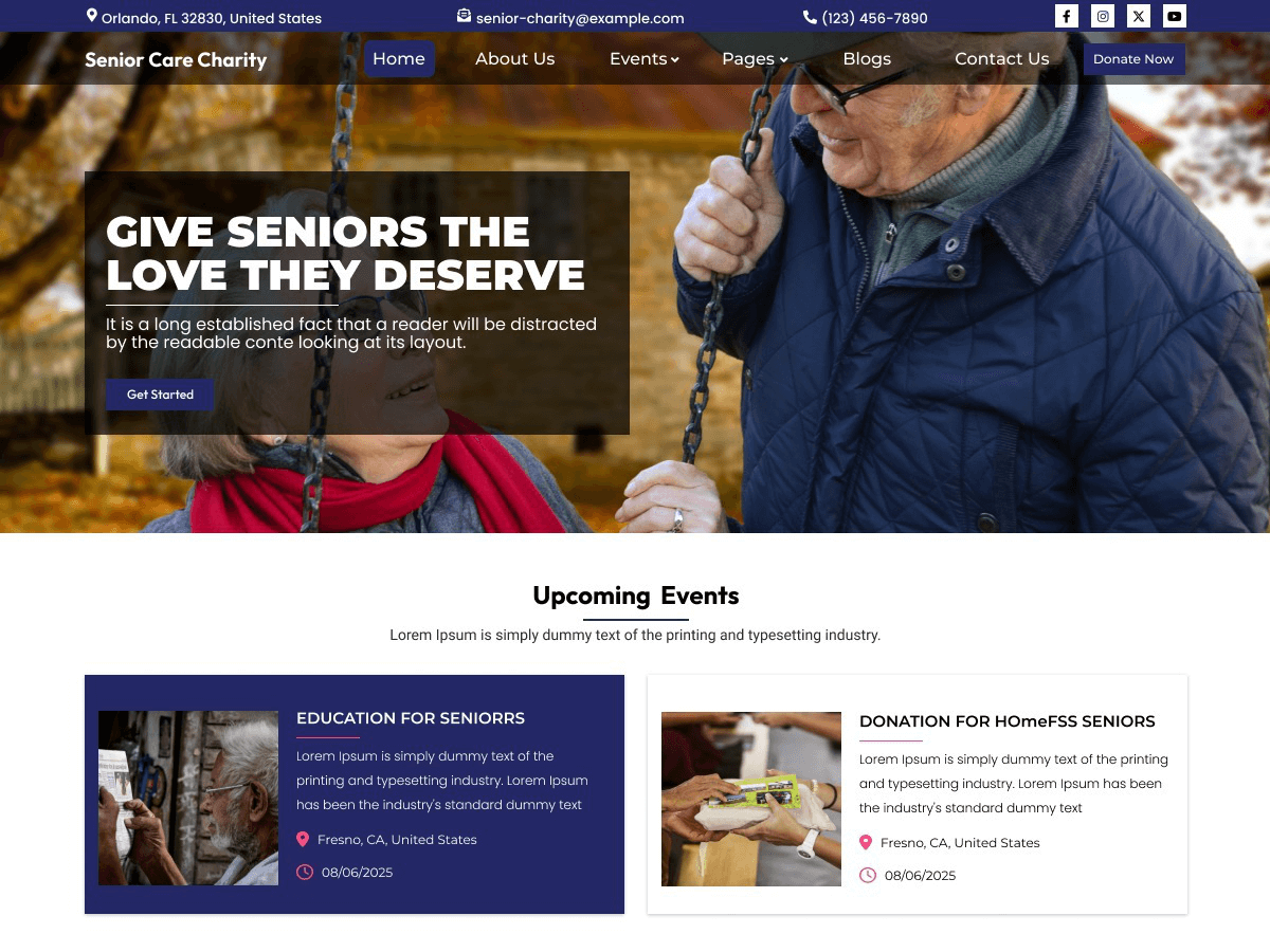 Charity Support theme screenshot