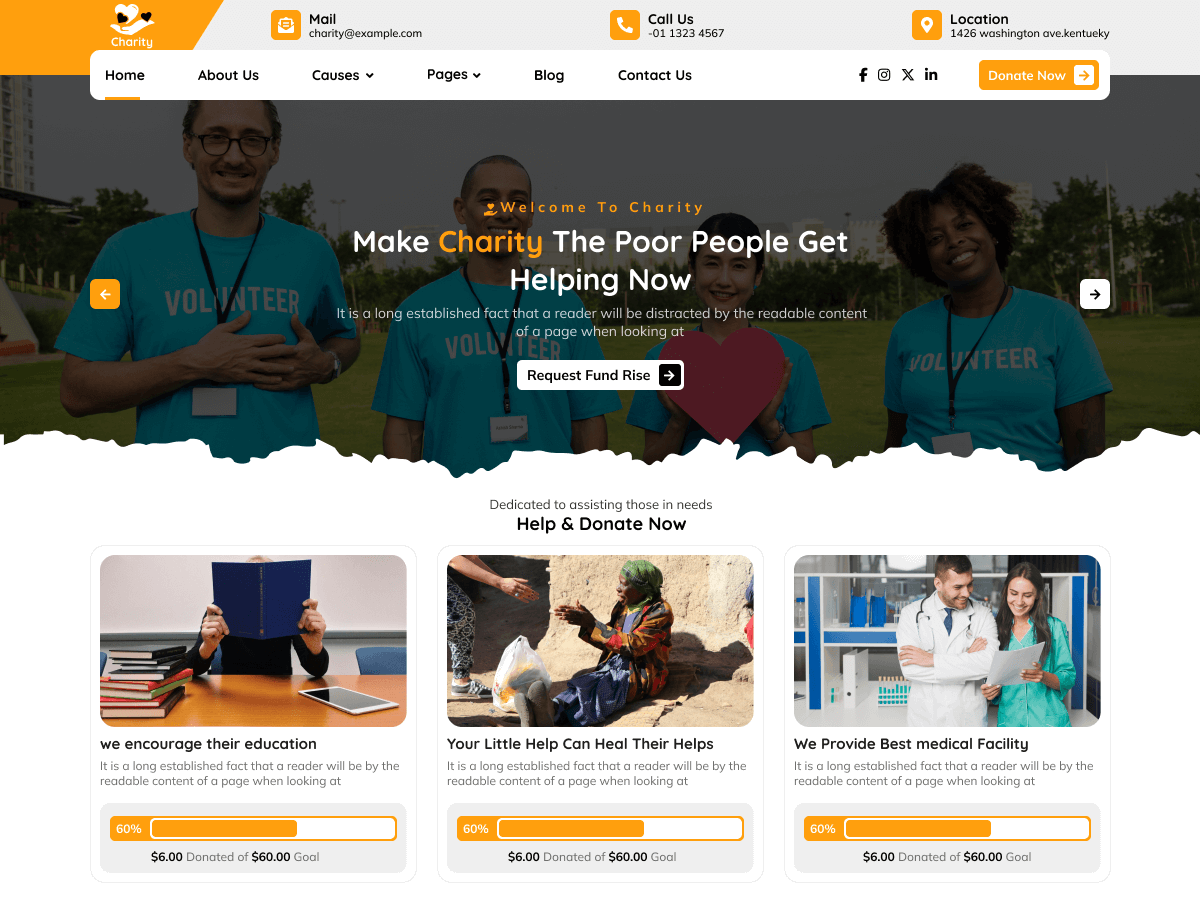 Charity Welfare Funds theme screenshot