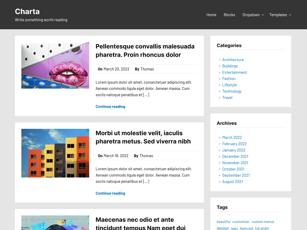 Charta theme screenshot