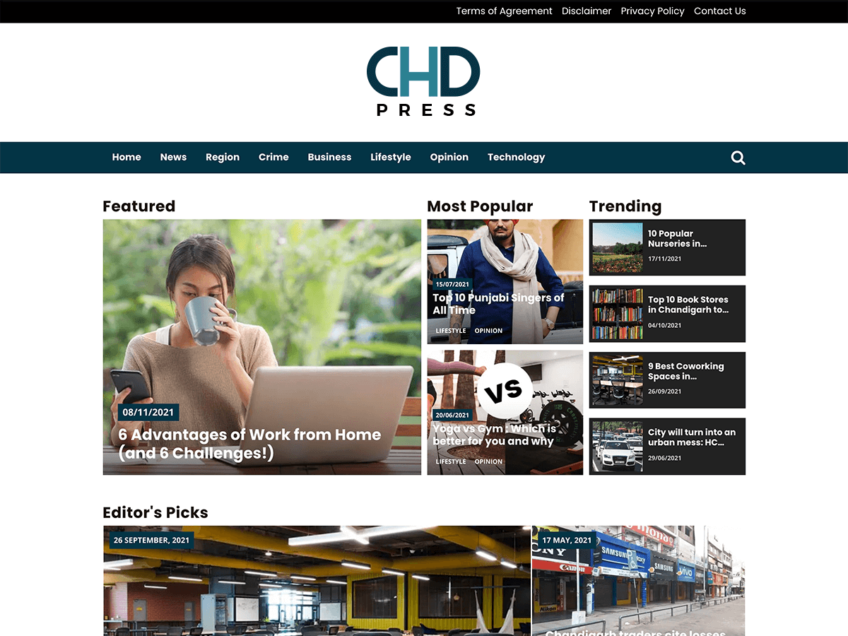 CHD Press theme screenshot