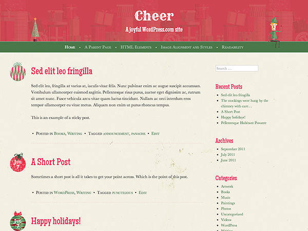 Cheer theme screenshot