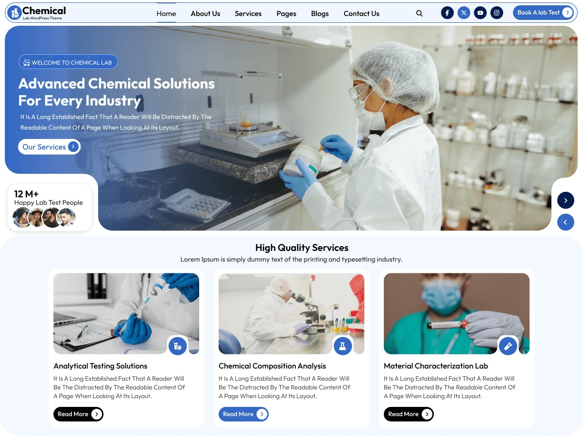 Chemical Laboratory theme screenshot