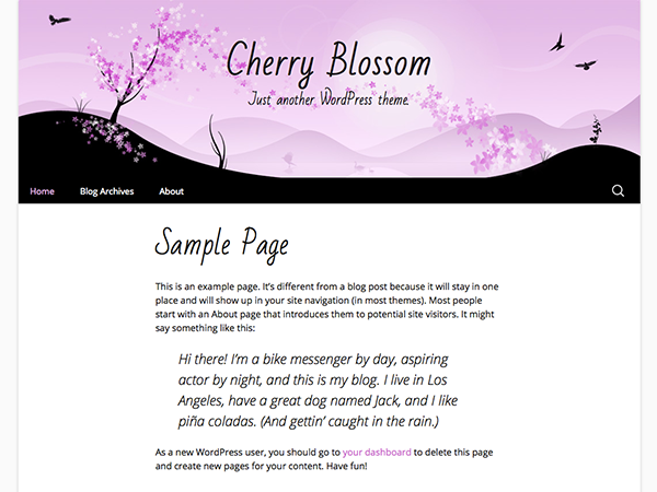 Cherry Blossom theme screenshot