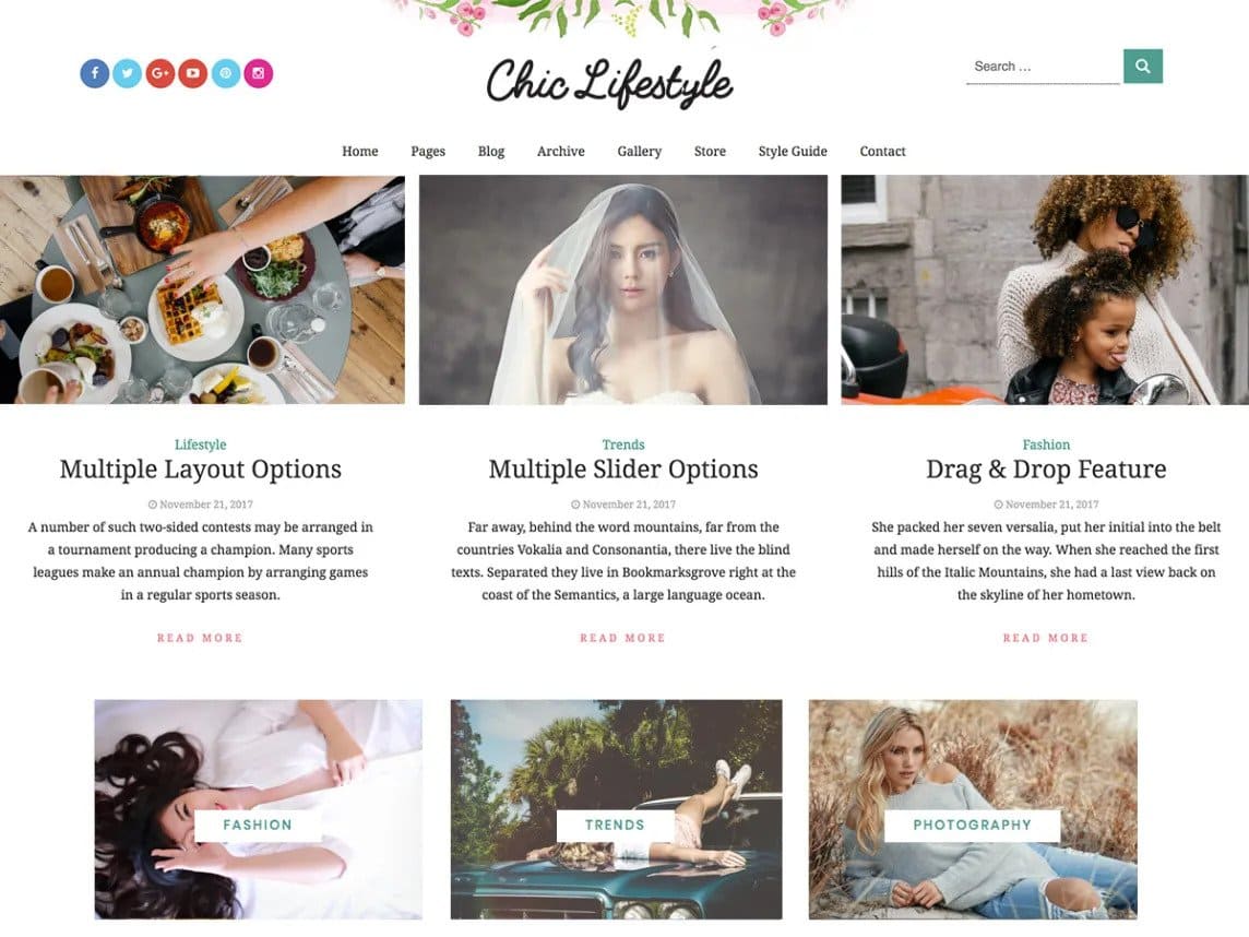 Chic Lifestyle theme screenshot