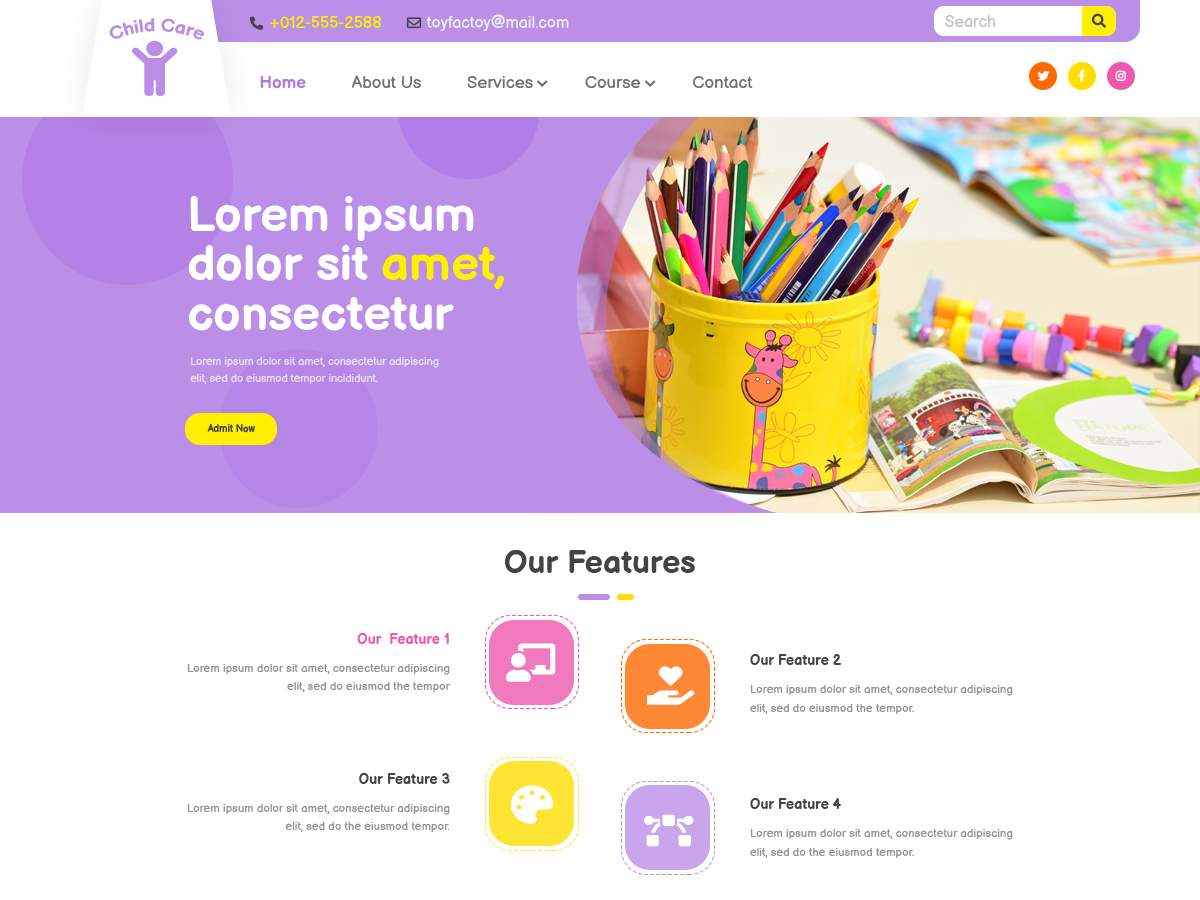 Child Care Kindergarten theme screenshot
