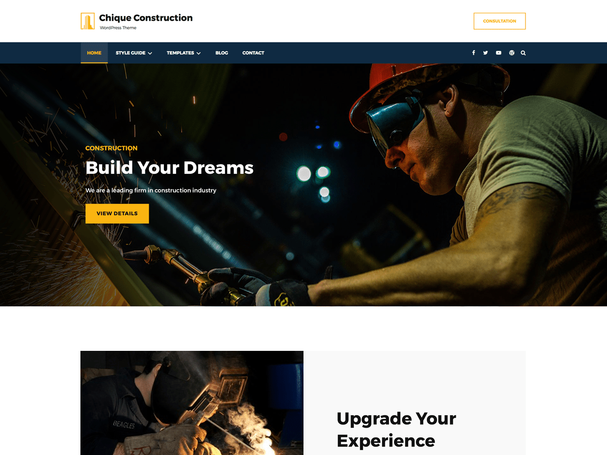 Chique Construction theme screenshot
