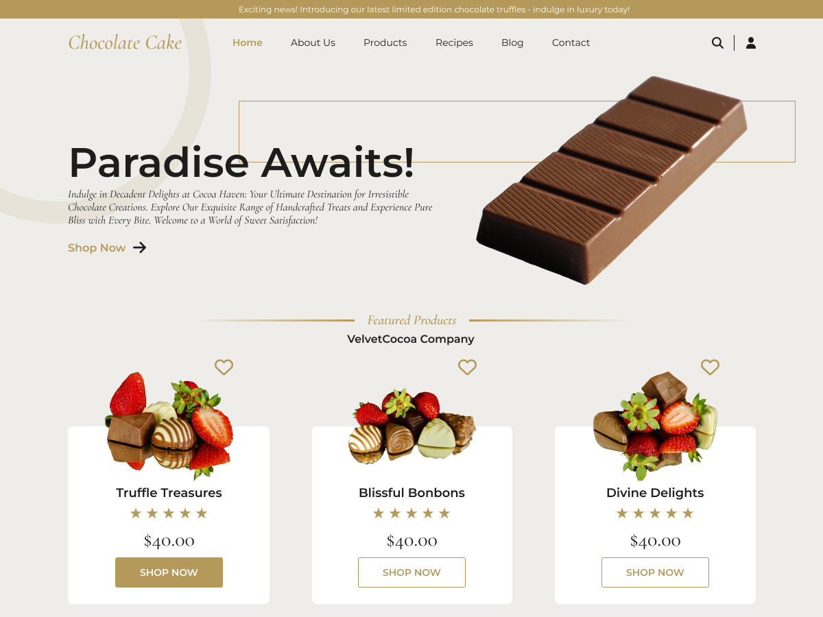 Chocolate Cake theme screenshot