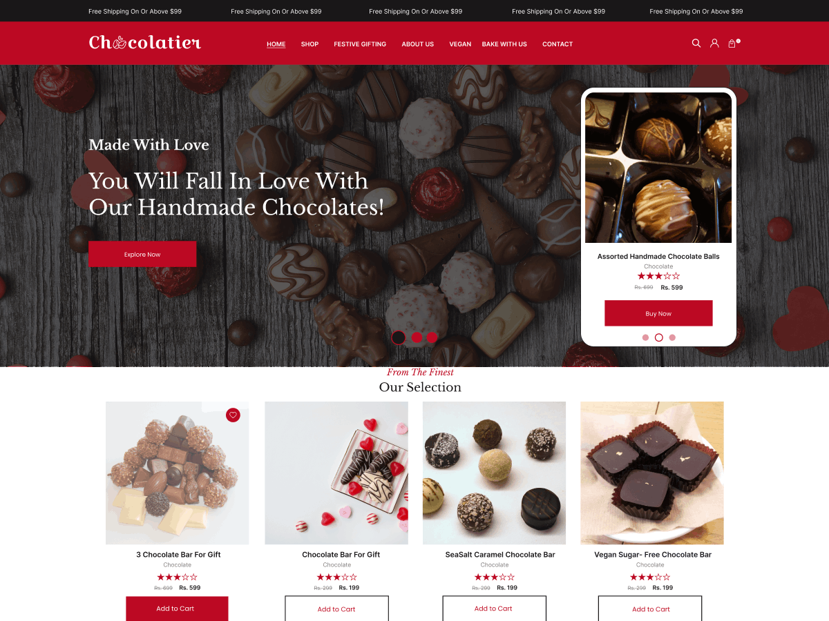 Chocolate Store theme screenshot