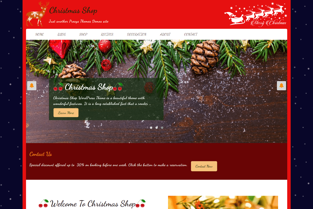 Christmas Shop theme screenshot