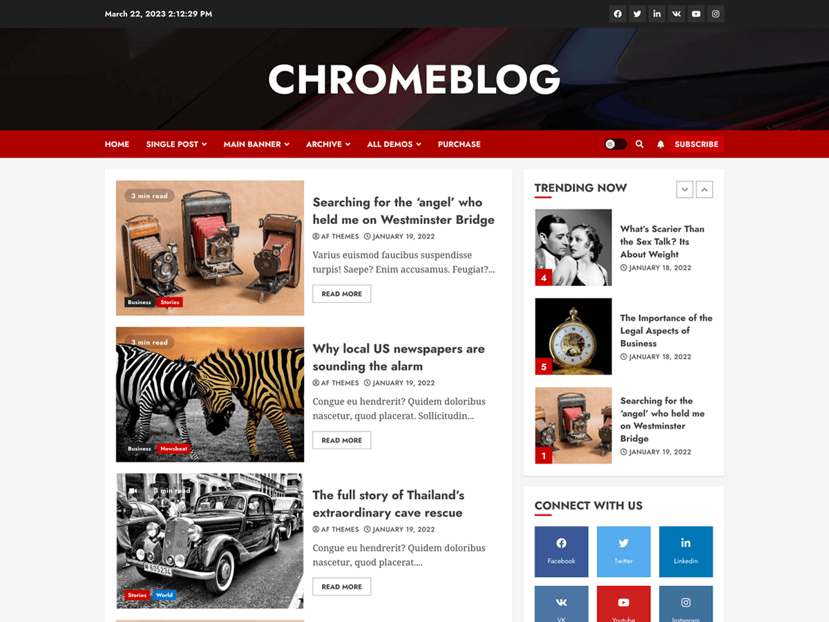ChromeBlog theme screenshot