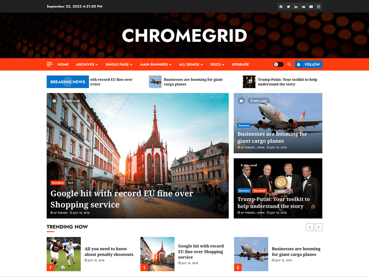 ChromeGrid theme screenshot