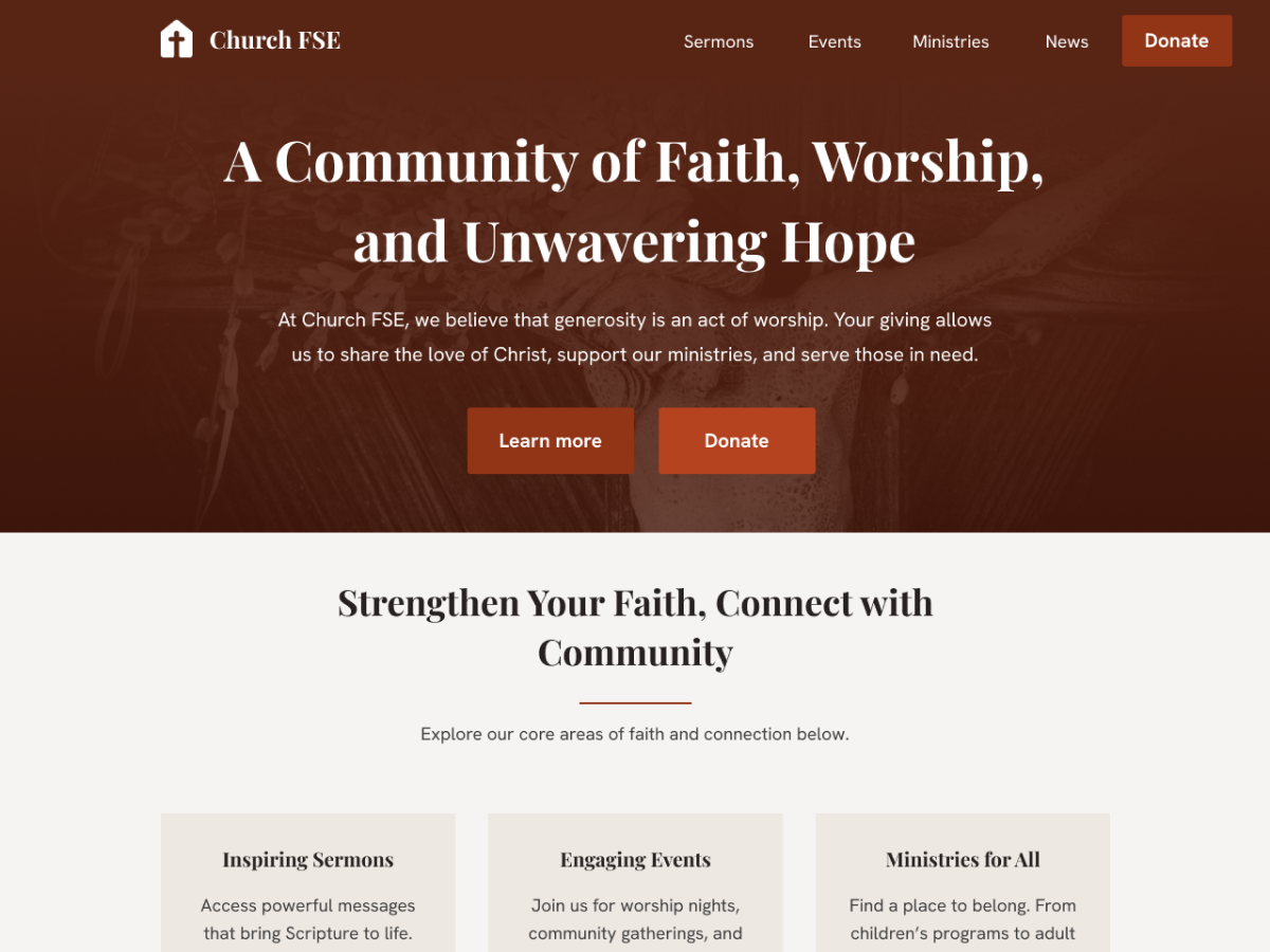 Church FSE theme screenshot