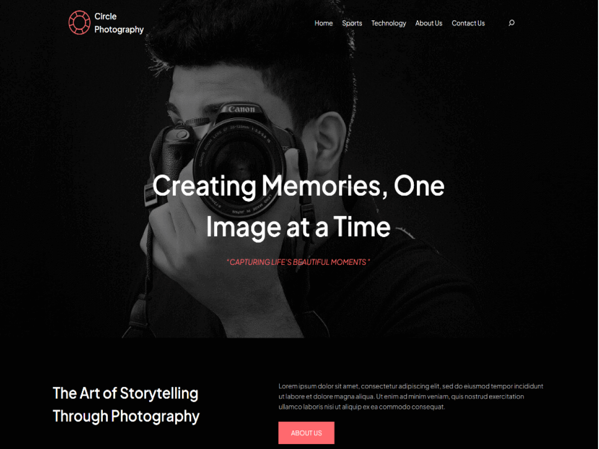 Circle Photography theme screenshot