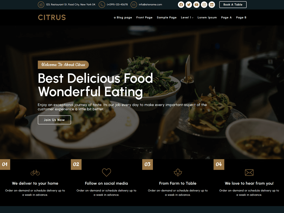 Citrus FSE theme screenshot