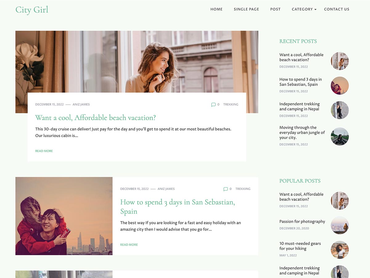 City Girl theme screenshot