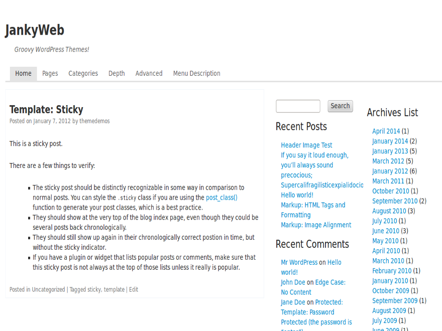 cJanky theme screenshot